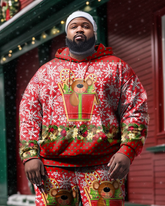 Big & Tall Guy's Christmas Snow Bear Hoodie and Sweatpants Set